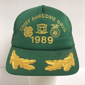 Chief Sarcoxie Days Missouri Green 1989 Vintage Trucker Snapback Hat
